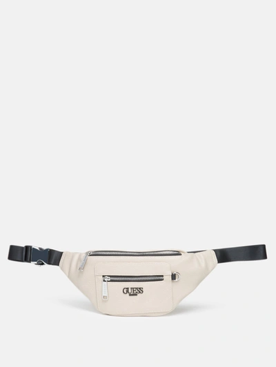 Shop Guess Factory Ezra Logo Fanny Pack In White