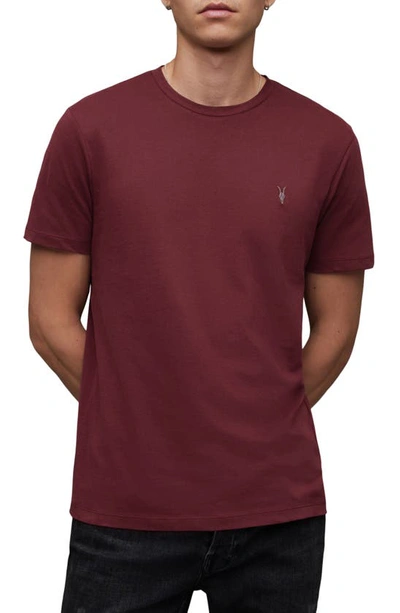 Shop Allsaints Brace Tonic Slim Fit Cotton T-shirt In Mars Red