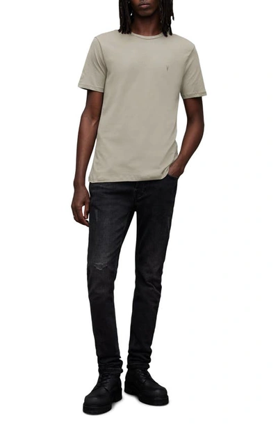Shop Allsaints Brace Tonic Slim Fit Cotton T-shirt In Gravity Grey