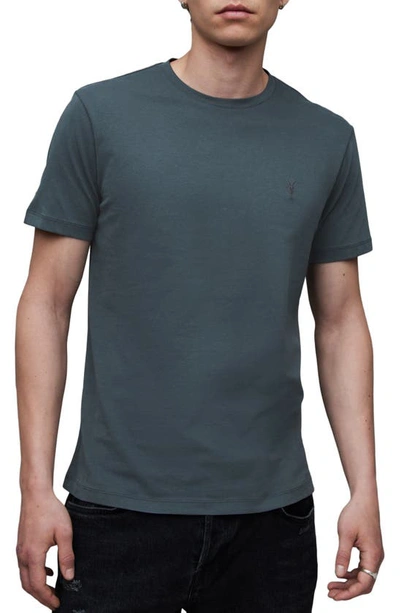 Shop Allsaints Brace Tonic Slim Fit Cotton T-shirt In Universe Blue