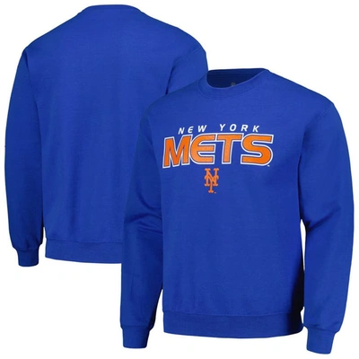 Shop Stitches Royal New York Mets Pullover Sweatshirt