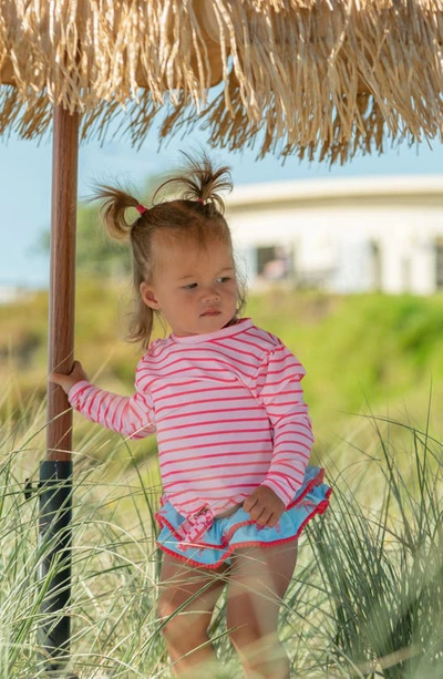 Shop Snapper Rock Kids' Lighthouse Island One-piece Rashguard Swimsuit In Blue