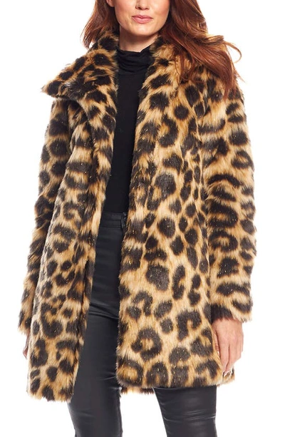 Shop Donna Salyers Fabulous-furs Stardust Leopard Print Faux Fur Coat In Multi