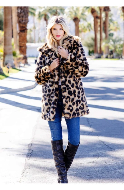 Donna Salyers Fabulous-furs Stardust Leopard Print Faux Fur Coat In Multi
