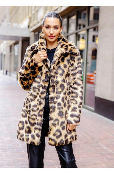 Donna Salyers Fabulous-furs Stardust Leopard Print Faux Fur Coat In Multi