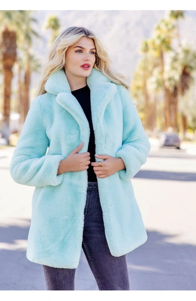 Shop Donna Salyers Fabulous-furs Le Mink Faux Fur Jacket In Mint
