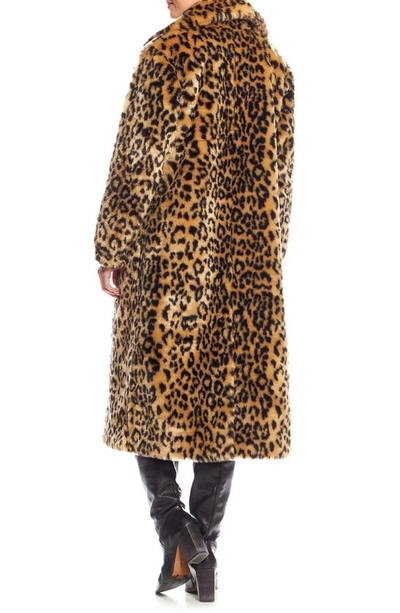 Donna Salyers Fabulous-furs Roam Free Leopard Print Faux Fur Coat In Multi
