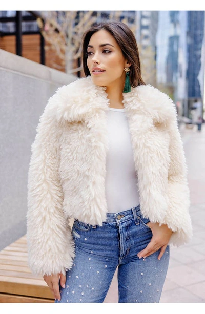 Shop Donna Salyers Fabulous-furs Snowdrift Faux Fur Jacket In Ivory
