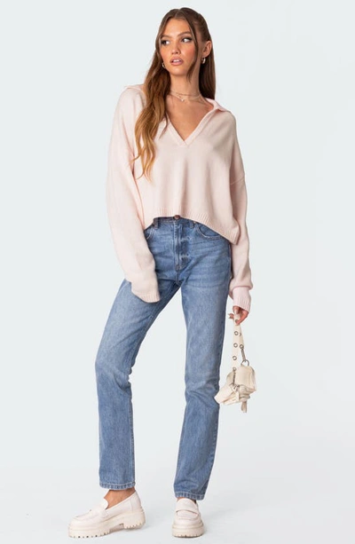 Edikted Women's Swift High Rise Straight Leg Jeans In Blue-washed