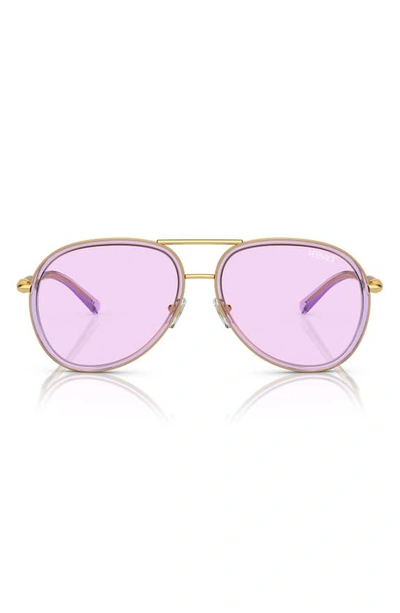 Shop Versace 60mm Pilot Sunglasses In Violet