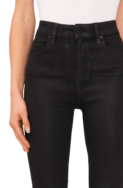 Cece Women's Coated Flare Jeans In Rich Black