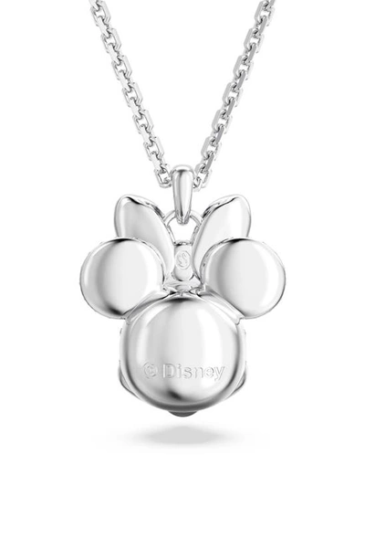 Shop Swarovski X Disney® 100 Minnie Mouse Pendant Necklace In Silver