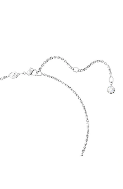 Shop Swarovski X Disney® 100 Minnie Mouse Pendant Necklace In Silver