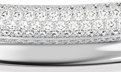 Swarovski Dextera Crystal Pave Crossover Bangle Bracelet In Silver
