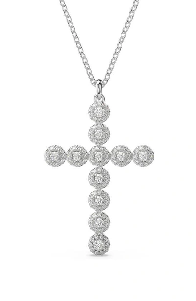 Shop Swarovski Insigne Cross Pendant Necklace In Silver