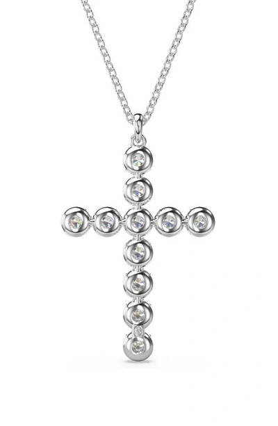 Swarovski Silver-tone Insigne Crystal Cross Pendant Necklace, 15-3/4" + 2-3/4" Extender In Silver