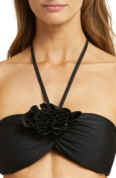 Shop Ramy Brook Ellen Rosette Halter Bikini Top In Black