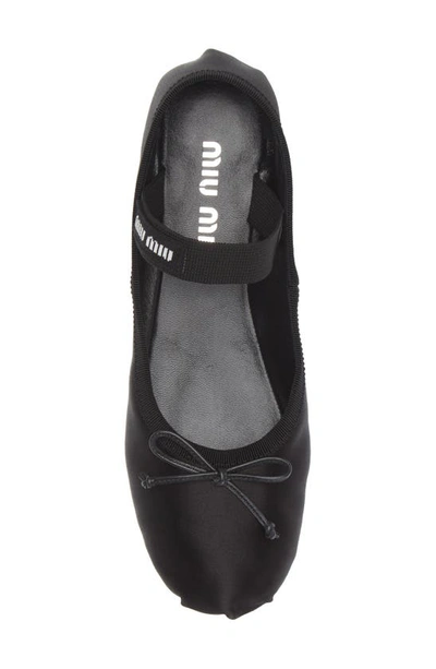 Miu Miu Satin Ballet Flats In Black