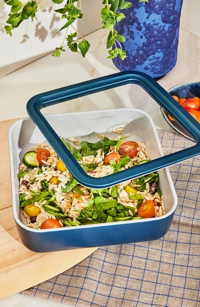 Caraway 10-cup Glass Food Storage Container In Cream