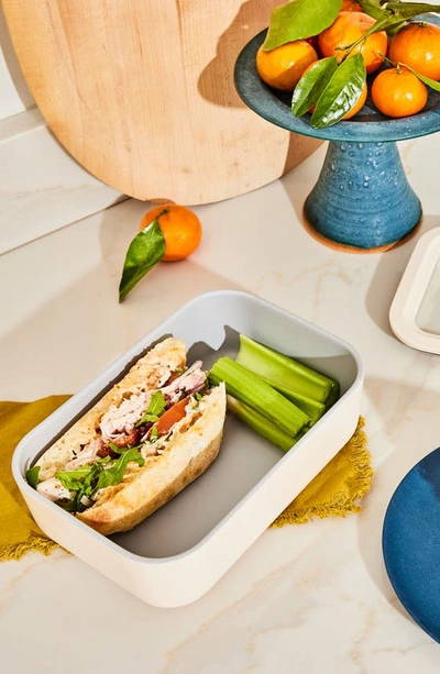 Caraway 6.6-cup Glass Food Storage Container In Navy