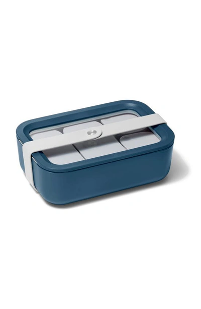 Caraway 6.6-cup Glass Food Storage Container In Navy