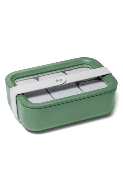 Caraway 6.6-cup Glass Food Storage Container In Sage
