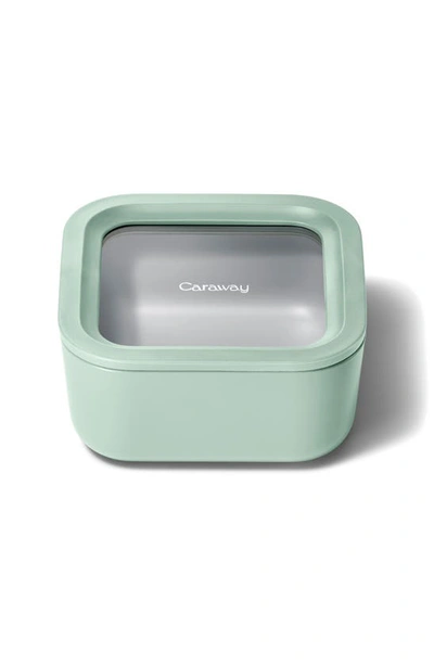 Caraway 4.4-cup Glass Food Storage Container In Mist