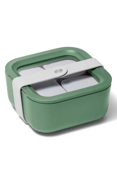 Caraway 4.4-cup Glass Food Storage Container In Sage