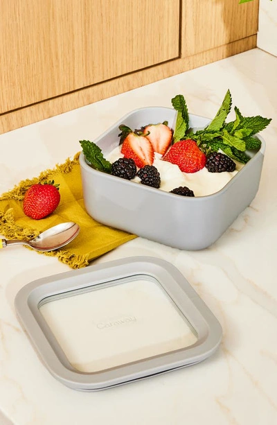 Caraway 4.4-cup Glass Food Storage Container In Sage