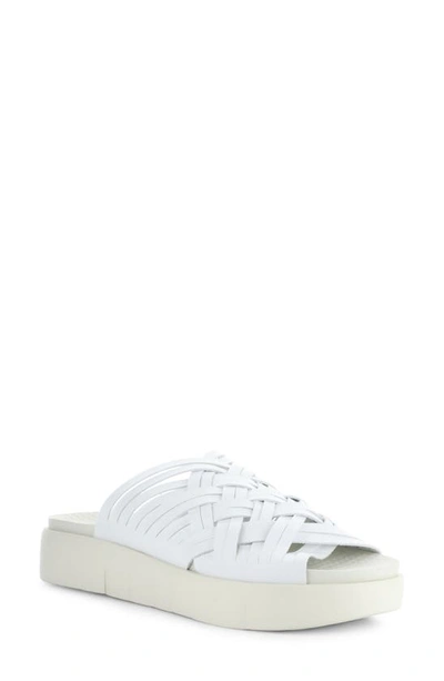 Shop Bos. & Co. Rised Strappy Slide Sandal In White Leader