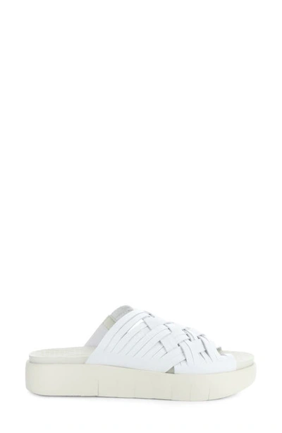 Shop Bos. & Co. Rised Strappy Slide Sandal In White Leader