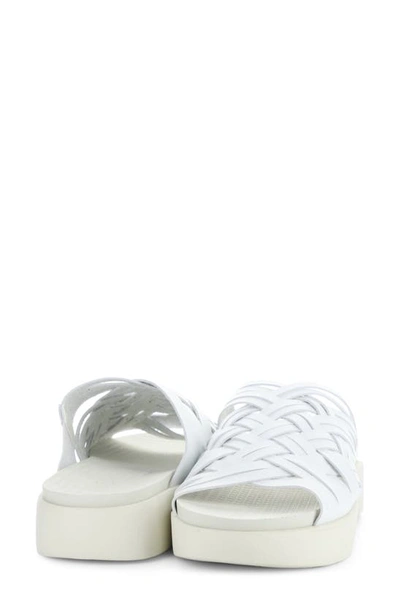 Bos. & Co. Rised Strappy Slide Sandal In White Leader