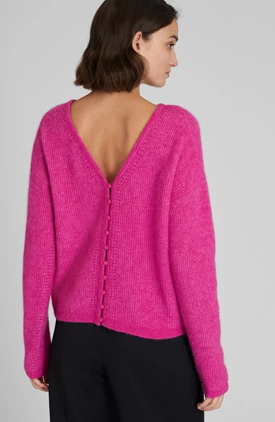 Shop Club Monaco Reversible Alpaca & Wool Blend Cardigan In Hot Pink/ Rose Lumineux