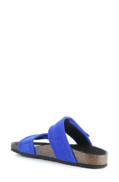Shop Bos. & Co. Matteo Slide Sandal In Electric Blue Suede