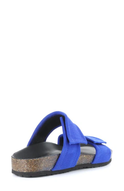Shop Bos. & Co. Matteo Slide Sandal In Electric Blue Suede