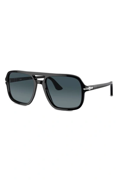 Shop Persol 58mm Polarized Pilot Sunglasses In Black