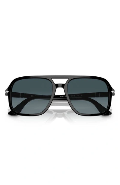 Persol 58mm Polarized Pilot Sunglasses In Black