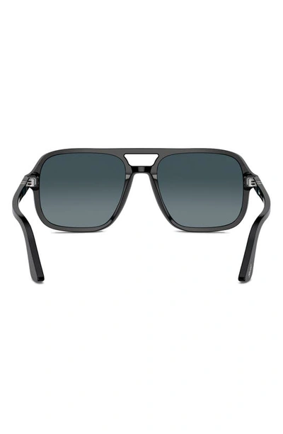 Persol 58mm Polarized Pilot Sunglasses In Black