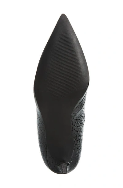 Shop Steve Madden Lavan Pointed Toe Knee High Boot In Black Croco