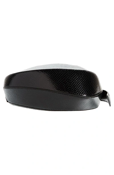 Shop Mugler Spiral Curve 02 Snakeskin Embossed Leather Shoulder Bag In Black