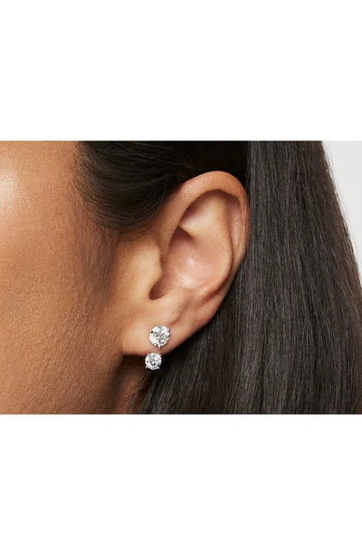 Shop Lightbox 1-carat Lab Created Diamond Solitaire Earring Enhancers In 14k White Gold
