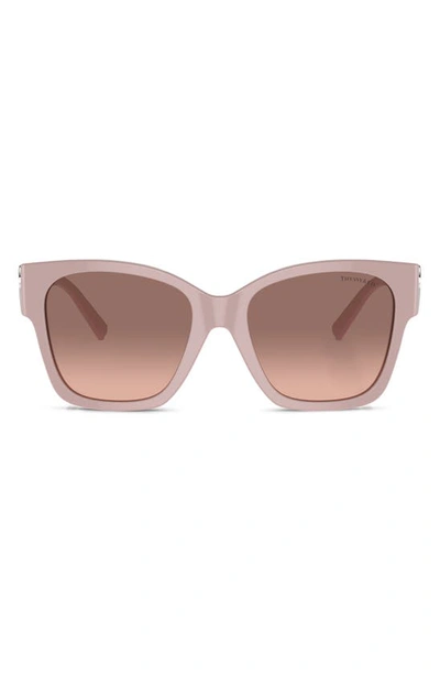 Shop Tiffany & Co 54mm Gradient Square Sunglasses In Pink