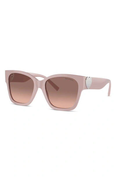 Shop Tiffany & Co 54mm Gradient Square Sunglasses In Pink