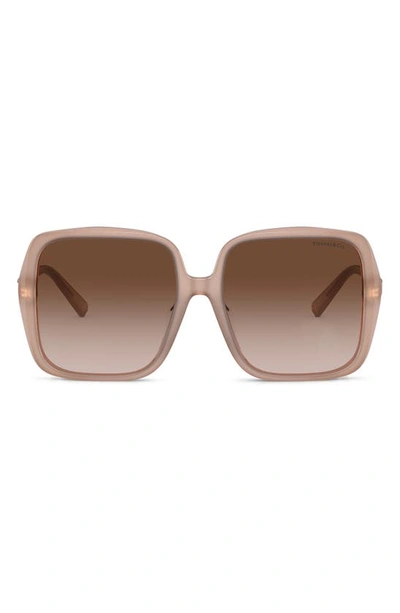 Shop Tiffany & Co 58mm Gradient Square Sunglasses In Opal Pink
