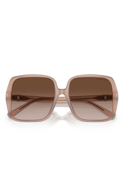 Shop Tiffany & Co 58mm Gradient Square Sunglasses In Opal Pink