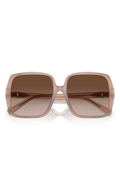 Tiffany & Co 58mm Gradient Square Sunglasses In Opal Pink