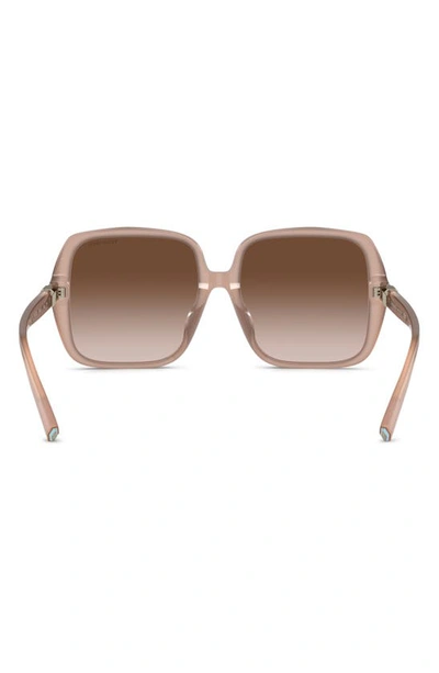 Shop Tiffany & Co 58mm Gradient Square Sunglasses In Opal Pink