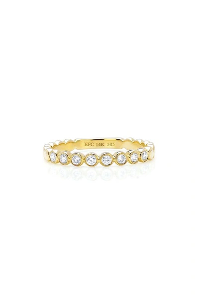 Shop Ef Collection Bezel Diamond Stackable Ring In 14k Yellow Gold