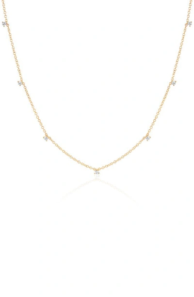 Shop Ef Collection Prong Set Diamond Necklace In 14k Yellow Gold