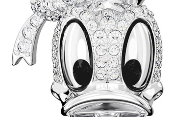 Shop Swarovski X Disney 100 Donald Duck Crystal Pendant Necklace In Silver